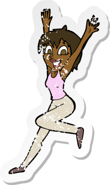 Bir insan tarafından çizilmiş heyecanlı bir karikatürün gerilimli yapıştırması.