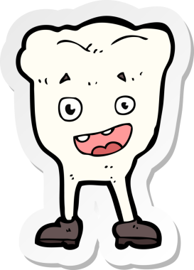 Bir insan tarafından çizilmiş çizgi film dişinin çıkartması.