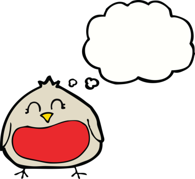 Bir insan tarafından çizilmiş düşünce baloncuğu olan komik bir çizgi roman Robin.