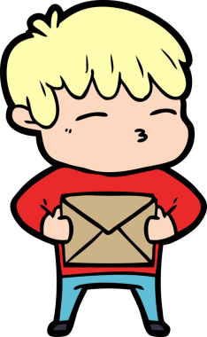 Bir insan tarafından çizilmiş meraklı bir çocuk.