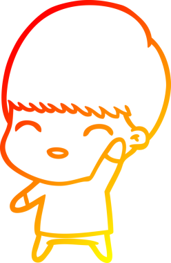 Bir insan tarafından çizilmiş mutlu çizgi film çocuğu çizimi.