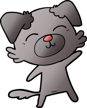 Bir insan tarafından çizilmiş çizgi film köpeği.