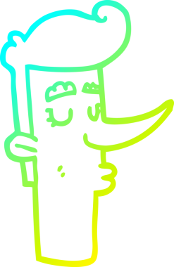 Bir insan tarafından çizilmiş küstah bir çizgi film karakteri.