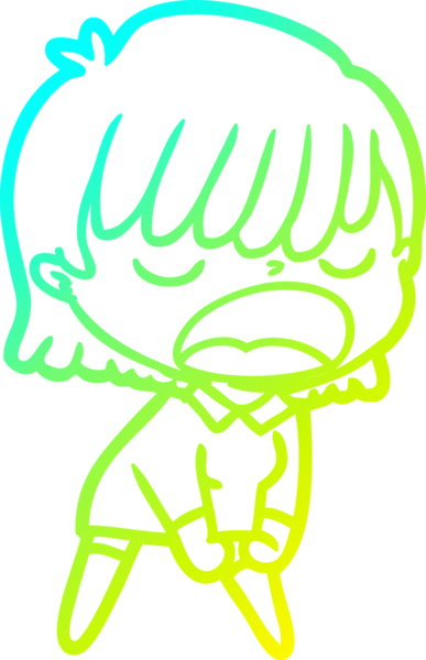 Bir insan tarafından yüksek sesle çizilmiş bir karikatür kadın çizimi.