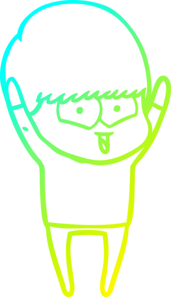 Bir çizgi film karakteri çizen soğuk çizgi bir insan tarafından çizilmiş mutlu çocuk.