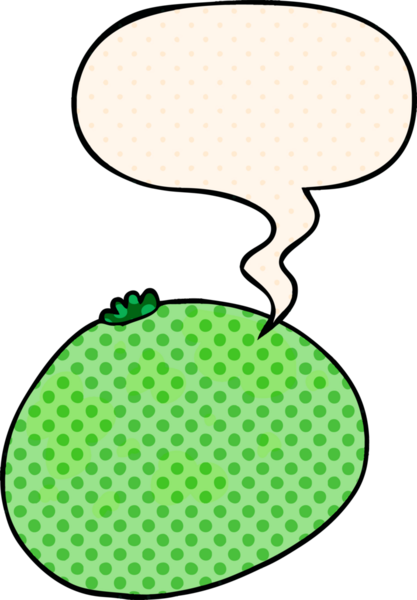 Bir insan tarafından çizilmiş çizgi roman tarzında konuşma baloncuğu olan bir çizgi film.