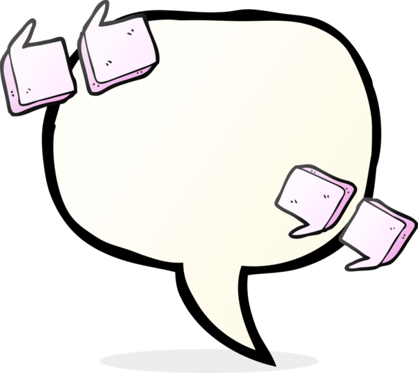 Bir insan tarafından çizilmiş serbest konuşma baloncuğu tırnak işaretleri