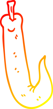 Bir insan tarafından çizilmiş kırmızı acı biber çizgi filminin sıcak gradyan çizimi