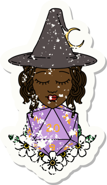 Retro Dövme Tarzı İnsan Cadı Doğal 20 zar atışıyla Bir insan tarafından çizilmiş