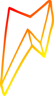 Bir insan tarafından çizilmiş dekoratif bir yıldırımın sıcak çizgi çizimi