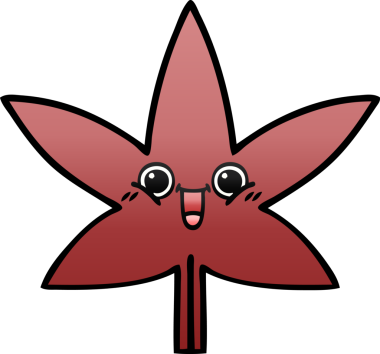 Bir insan tarafından çizilen güz yaprağının gölgelenmiş karikatürü