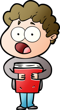 Bir insan tarafından çizilmiş bir karikatür adamı şaşkınlıkla nefes nefese kaldı.