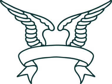 Bir insan tarafından çizilmiş geleneksel bir kanat dövmesi.