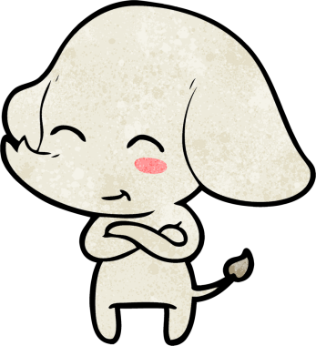 Bir insan tarafından çizilmiş şirin bir fil.