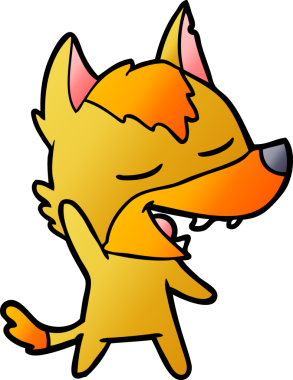 Bir insan tarafından çizilmiş tilki çizgi film karakteri