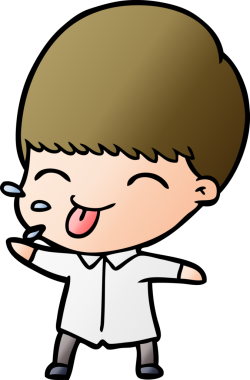 Bir insan tarafından çizilmiş komik çizgi film çocuğu.