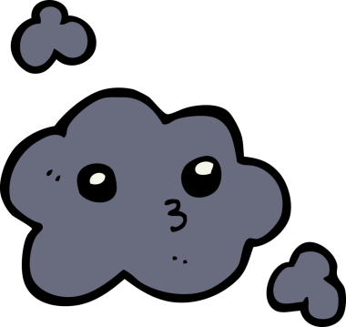 Bir insan tarafından çizilmiş sevimli karikatür bulutu