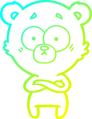 Bir insan tarafından çizilen şaşırmış ayı karikatürünün soğuk gradyan çizgisi