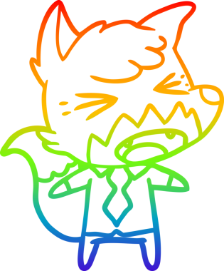 Bir insan tarafından çizilmiş kızgın bir tilki çizgi film patronunun çizimi.