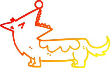 Bir insan tarafından çizilmiş çizgi film köpeğinin sıcak çizgi çizimi