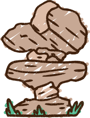 Bir insan tarafından çizilen Yığılmış Kayalar Tebeşiri