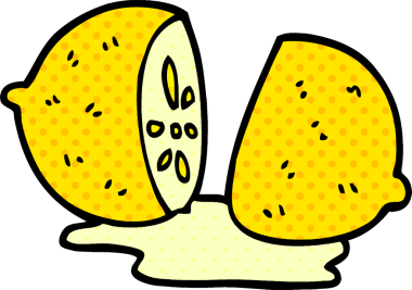 Bir insan tarafından çizilmiş dilimlenmiş limon karalaması