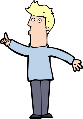 Karikatürist bir insan tarafından çizilen uyarıları tavsiye ediyor.