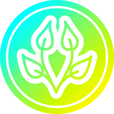 Bir insan tarafından çizilmiş doğal yaprak dairesel simgesi.