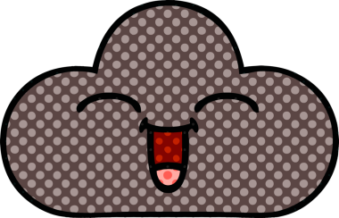 Bir insan tarafından çizilmiş bir fırtına bulutunun karikatürü.