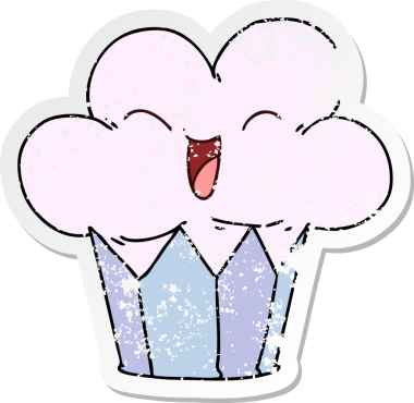 Bir insan tarafından çizilmiş garip bir el çiziminin hüzünlü çıkartması.