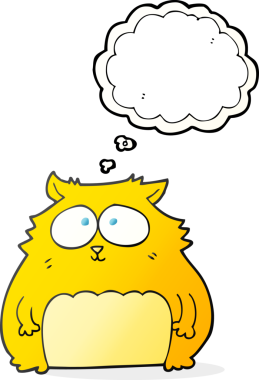 Bir insan tarafından çizilmiş serbest çizim baloncuk çizgi film kedisi.