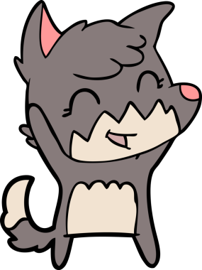 Bir insan tarafından çizilmiş mutlu çizgi film tilkisi.