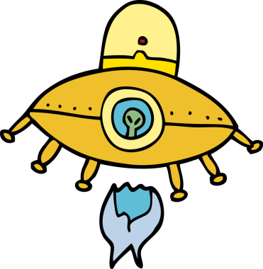 Bir insan tarafından çizilmiş uzaylı uzay gemisini karala