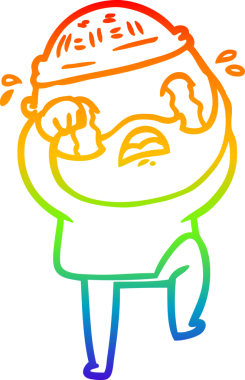 Karikatür çizen sakallı adamın ağlaması ve bir insan tarafından çizilen ayağı.