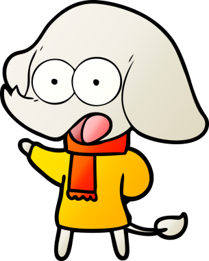 Bir insan tarafından çizilmiş şirin bir fil.