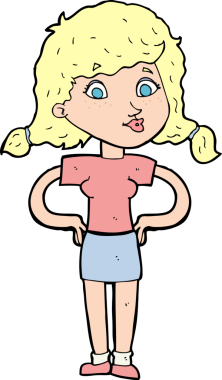 Bir insan tarafından çizilmiş kalçaları olan güzel bir kız.