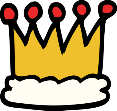 Bir insan tarafından çizilmiş altın taç.