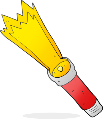 Bir insan tarafından çizilmiş el yazması çizgi film meşalesi.