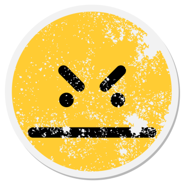 Bir insan tarafından çizilmiş sinir bozucu bir yüz çemberi.