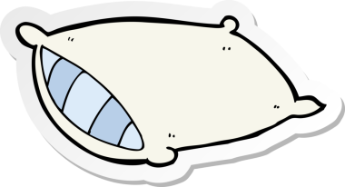 Bir insan tarafından çizilmiş karikatür yastığının çıkartması.