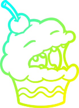 Bir insanın çizdiği komik bir kekin soğuk gradyan çizgisi.