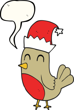 Bir insan tarafından çizilmiş serbest konuşma balonu karikatürü Noel ardılı.