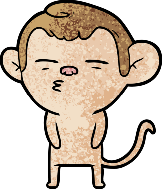 bir insan tarafından çizilmiş şüpheli maymun çizgi filmi