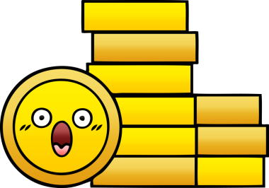 Bir insan tarafından çizilmiş bozuk paranın gölgelenmiş karikatürü