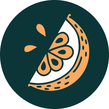 Bir insan tarafından çizilmiş limon diliminin ikonik dövme şekli