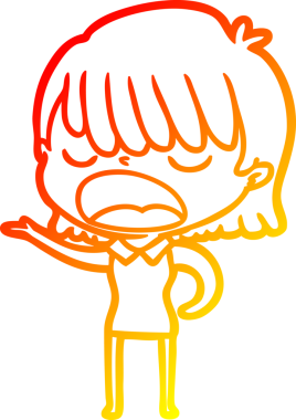 Bir insan tarafından yüksek sesle çizilmiş bir çizgi film kadını çizimi.