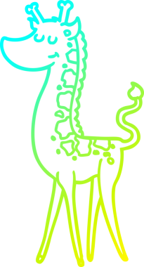 Bir insan tarafından çizilmiş bir zürafanın soğuk gradyan çizgisi.