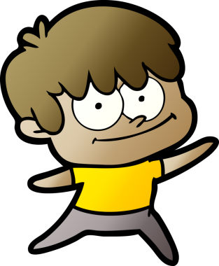 Bir insan tarafından çizilmiş mutlu çizgi film adamı.