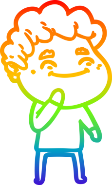 Bir insan tarafından çizilmiş gökkuşağı gradyan çizgi çizimi.