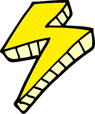 Bir insan tarafından çizilmiş karalama yıldırımı.